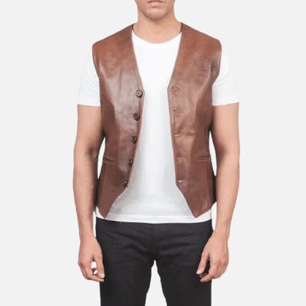 Auden Brown Leather Vest