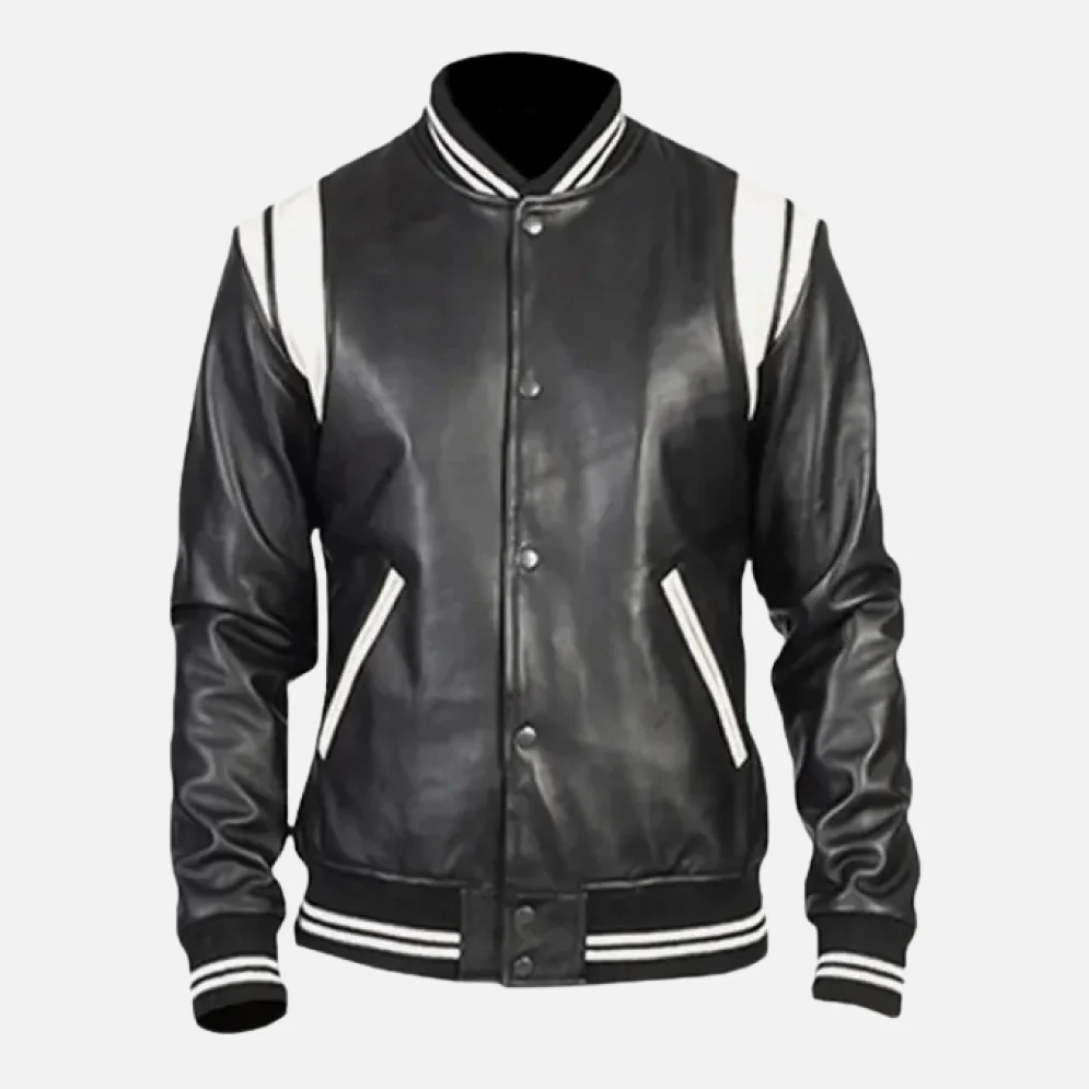 Men's Black Varsity Leather Jacket