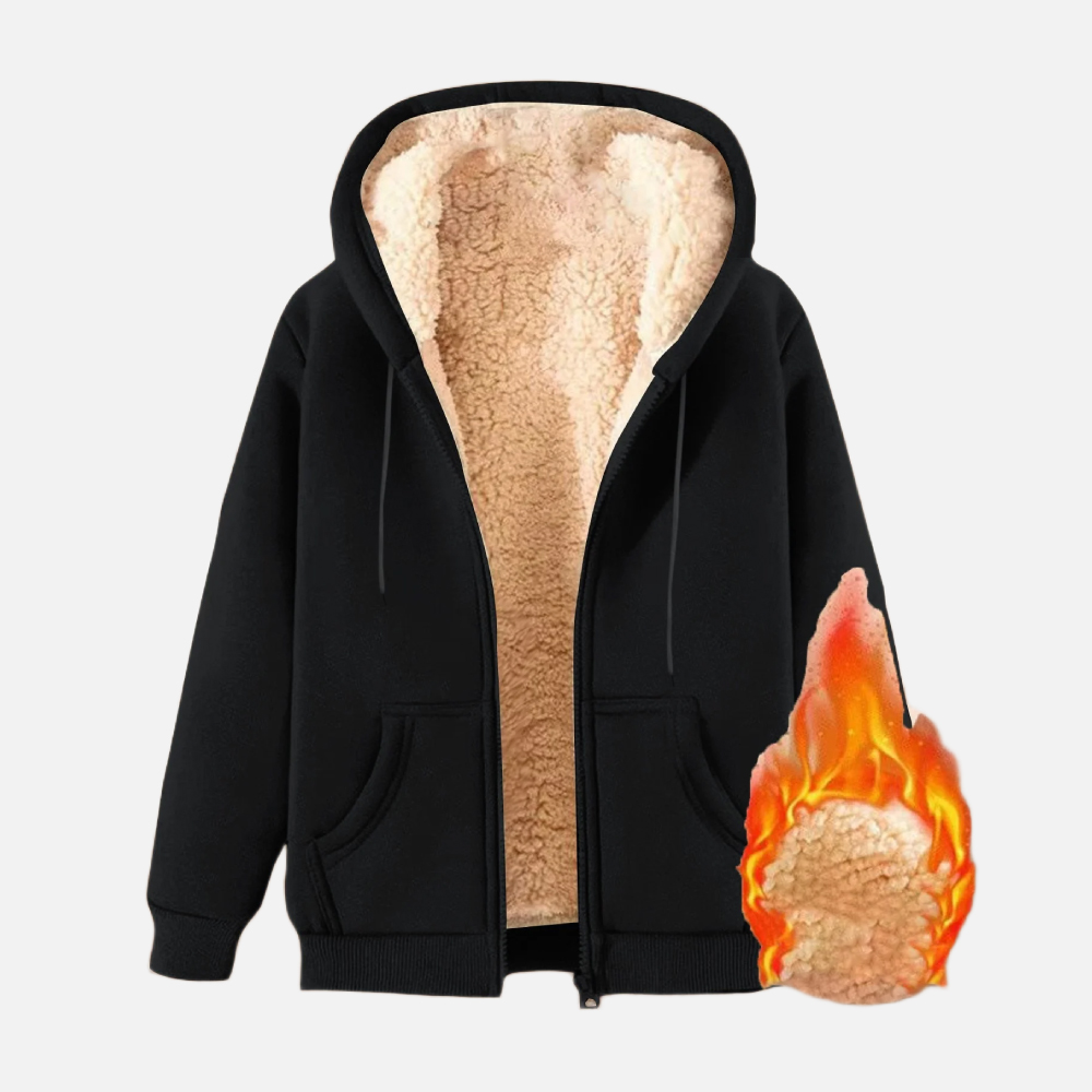 Lenago Winter Coats for Men Plus Size Winter Long Sleeved Cardigan Pockets Warm Plush Hooded Jacket Fleece Sweater Coat Coat for Men - Image 2