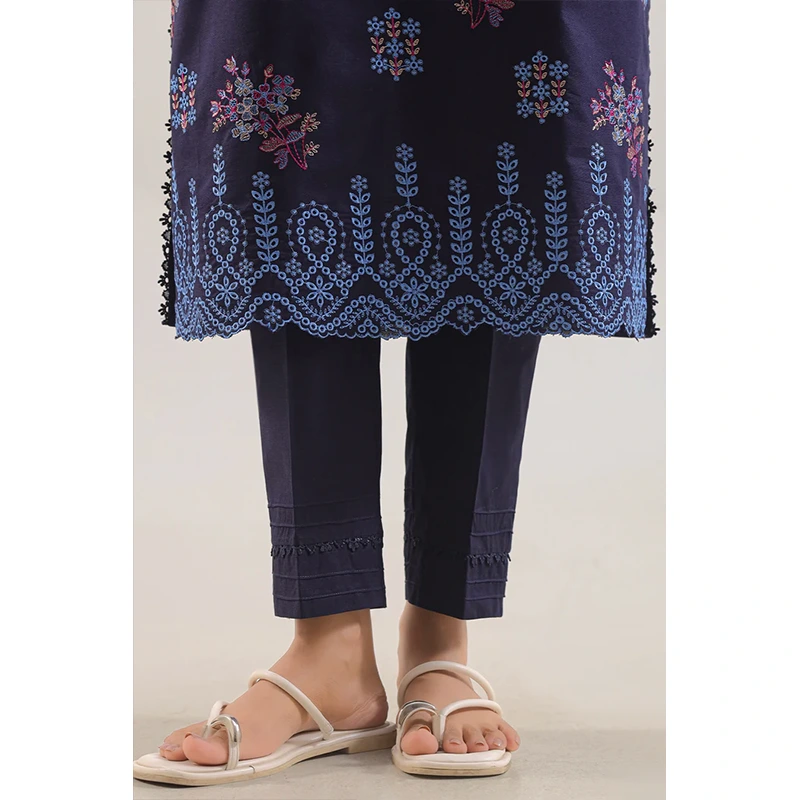 SAYA Original Luxury Pret Embroidered Slub Cotton Stitched 3 Piece