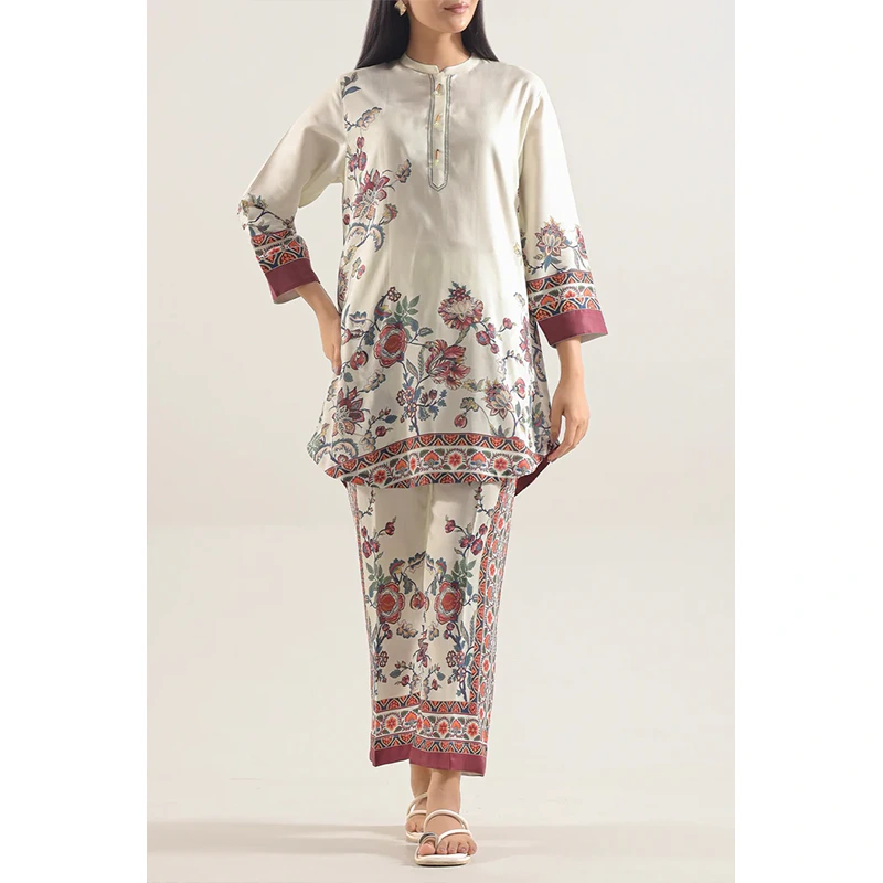 SAYA Original Printed Arabic Lawn Stitched 2 Piece (Shirt/Trouser)
