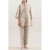 SAYA Original Printed Embroidered Strip Lawn Stitched 2 Piece (Shirt/Trouser)