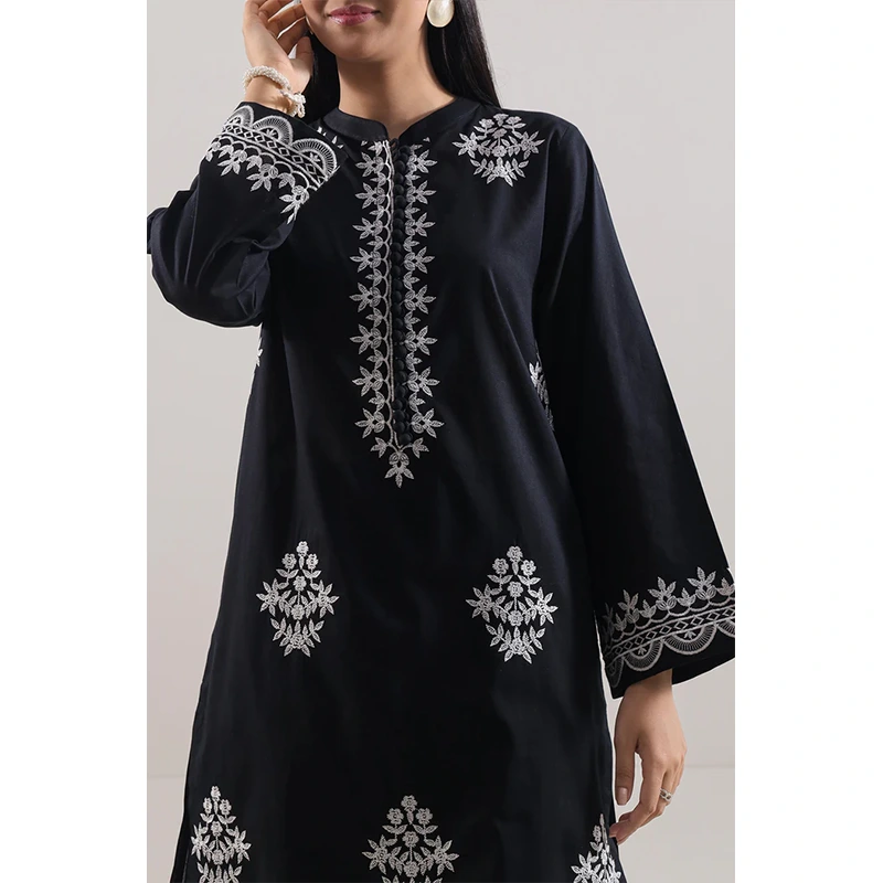 SAYA Original Solid Embroidered Cambric Stitched 2 Piece (Shirt/Trouser)