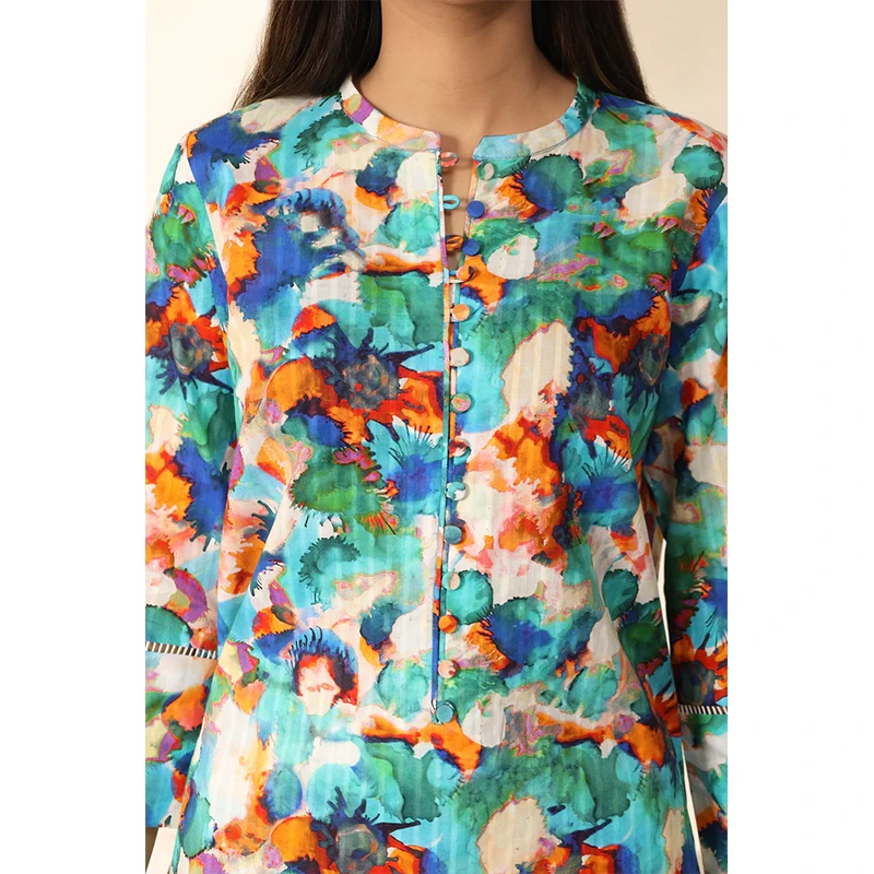 SAYA Original Unstitched Printed Lawn 2 Piece Shirt/Trouser