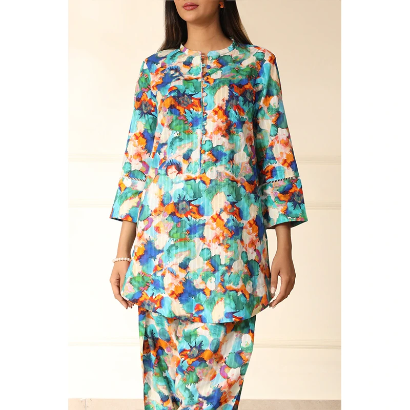 SAYA Original Unstitched Printed Lawn 2 Piece Shirt/Trouser