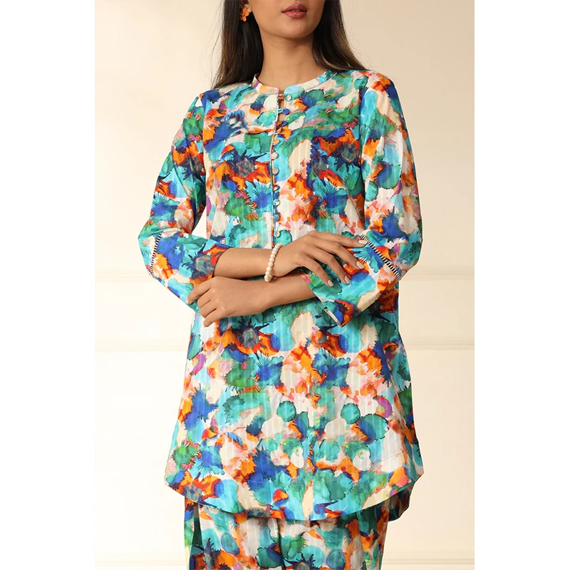 SAYA Original Unstitched Printed Lawn 2 Piece Shirt/Trouser