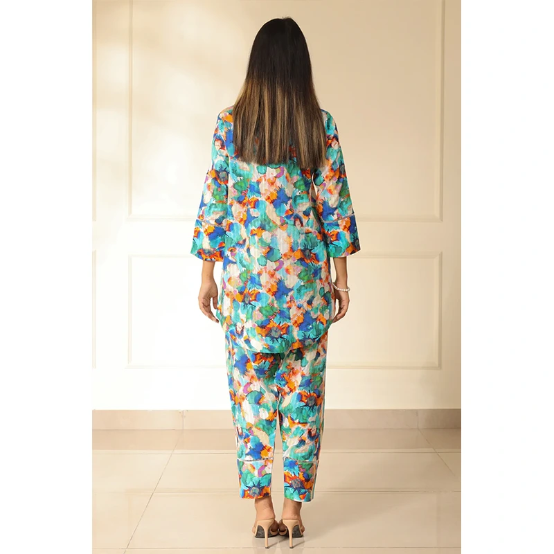 SAYA Original Unstitched Printed Lawn 2 Piece Shirt/Trouser