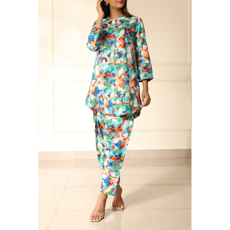 SAYA Original Unstitched Printed Lawn 2 Piece Shirt/Trouser