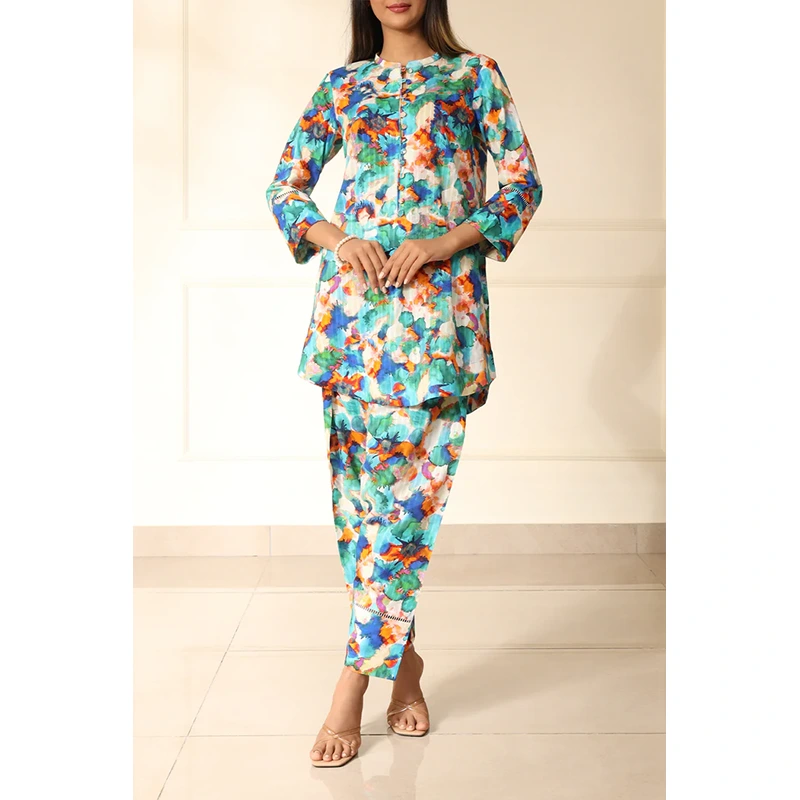SAYA Original Unstitched Printed Lawn 2 Piece Shirt/Trouser