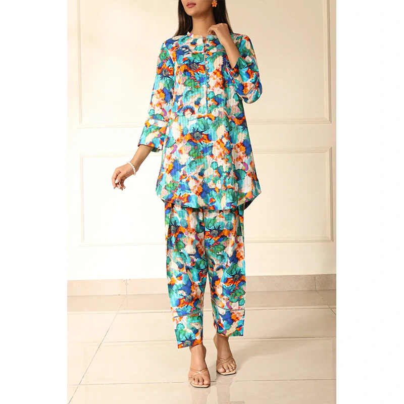 SAYA Original Unstitched Printed Lawn 2 Piece Shirt/Trouser