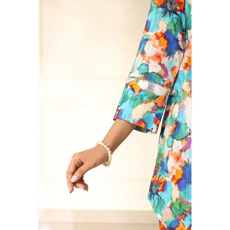 SAYA Original Unstitched Printed Lawn 2 Piece Shirt/Trouser